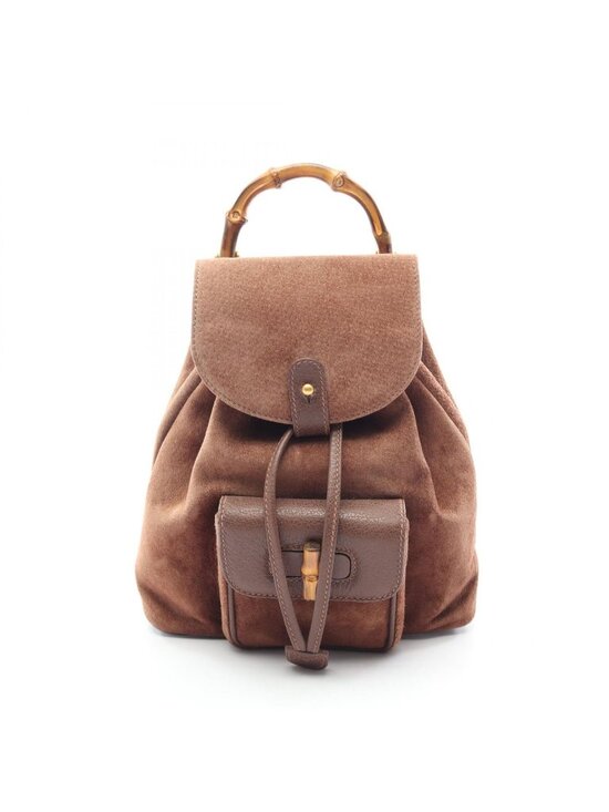 Gucci Backpack Bamboo 003 Brown Suede Leather main image 6